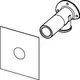 TECE System-Wandscheibe mit Rundrohr und Wandmontageflansch, zeigt die Schnittstelle zwischen Wand und Rohrleitung in schematischer Darstellung.